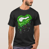 Dripping Lips With Pi Symbols St Patricks Day Pi D Tシャツ (正面)