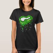 Dripping Lips With Pi Symbols St Patricks Day Pi D Tシャツ (正面)