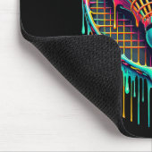 Dripping Paint Badminton Player Shuttle Racket マウスパッド (コーナー)