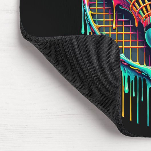 Dripping Paint Badminton Player Shuttle Racket  マウスパッド (コーナー)