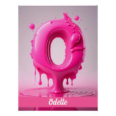 Dripping Pink Letter O - Customizable Name Poster  ポスター (正面)