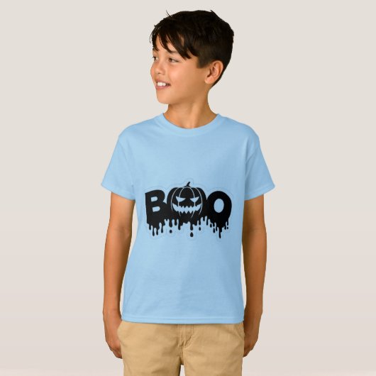 Dripping Pumpkin Scream Shadow Boys T-Shirt Tシャツ (正面フル)