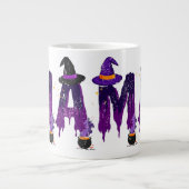 Dripping Purple and Black Mama Witch Hat and Pots ジャンボコーヒーマグカップ (正面)