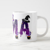 Dripping Purple and Black Mama Witch Hat and Pots ジャンボコーヒーマグカップ (右)