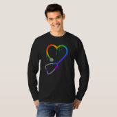 Dripping Stethoscope Heart Nurse Doctor Rainbow LG Tシャツ (正面フル)