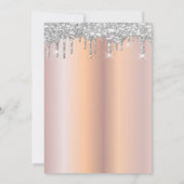  Drips Diamond Dress Eiffel Tower Bow Quinceañera  招待状 (裏面)