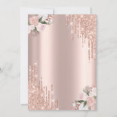  Drips Flowers,Champagne Glass Bachelorette Party 招待状 (裏面)