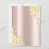Drips Pearls Prosecco Rose Gold ブライダルシャワー 招待状 (裏面)