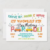 Drive by Birthday Partyパレード招待状 招待状 (正面)