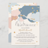 Drive By "Fly By" Stork Boy Girl Twins Baby Shower 招待状 (正面/裏面)