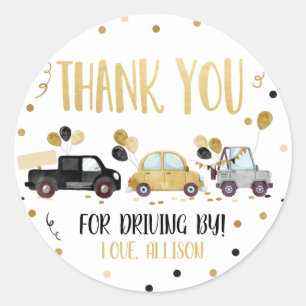 Drive By Thank You車の金ゴールドガールパレードパーティー ラウンドシール
