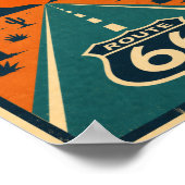 Drive Route 66 Desert Litho ポスター (角)