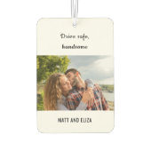 Drive Safe Boyfriend Couple Photo Car カーエアーフレッシュナー (裏面)