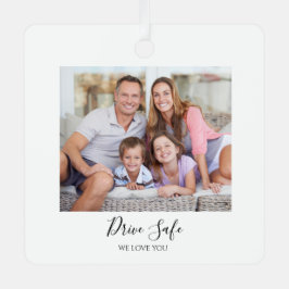 Drive Safe Custom Photo Car メタルオーナメント