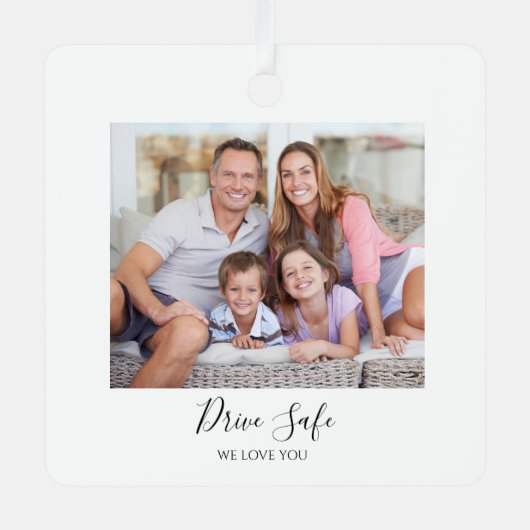 Drive Safe Custom Photo Car メタルオーナメント (正面)
