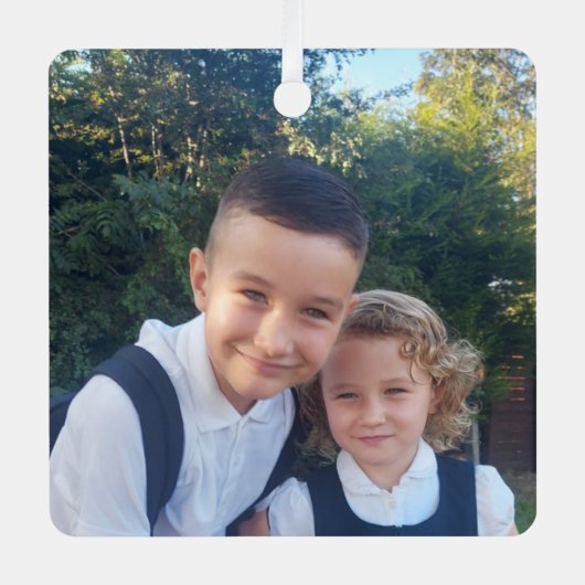 Drive Safe Daddyグリーンフォトカーオーナメント メタルオーナメント (正面)