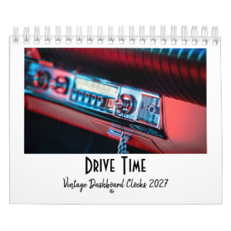 Drive Time: ビンテージ・ダッシュボード時計カレンダー 2027 カレンダー