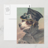 "Driver Dog"ヴィンテージイラストレーション ポストカード (正面/裏面)