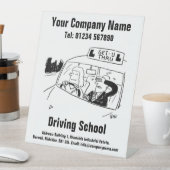 Driving Lessons Driving School Cartoonデザイン 台座サイン (インサイチュ)