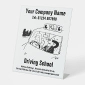 Driving Lessons Driving School Cartoonデザイン 台座サイン (正面)