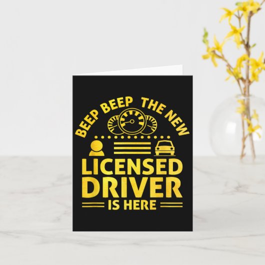 Driving License Ped New Driver Permit Driving Scho カード (黄色い花)