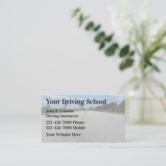Driving School シンプル Business Card 名刺 (スタンド正面)
