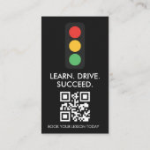 Driving School Instructor Modern Black 名刺 (裏面)