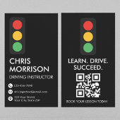 Driving School Instructor Modern Black 名刺