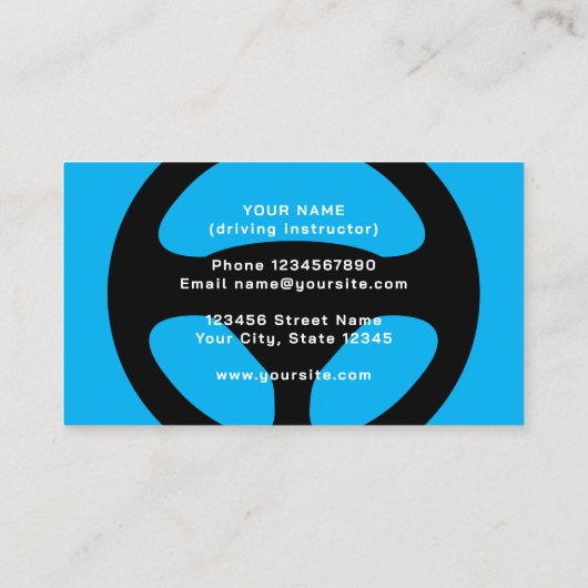 Driving school logo business card template 名刺 (裏面)