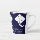 Drk Navy Blue沿岸航海ののStingray Manta Ray カフェラテマグ (右)