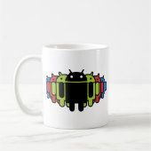 Droidの多色のな軍隊 コーヒーマグカップ (左)