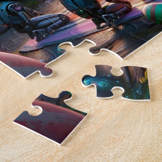 Droid Easter Celebration Sci-Fi for Space Lovers ジグソーパズル (側面)