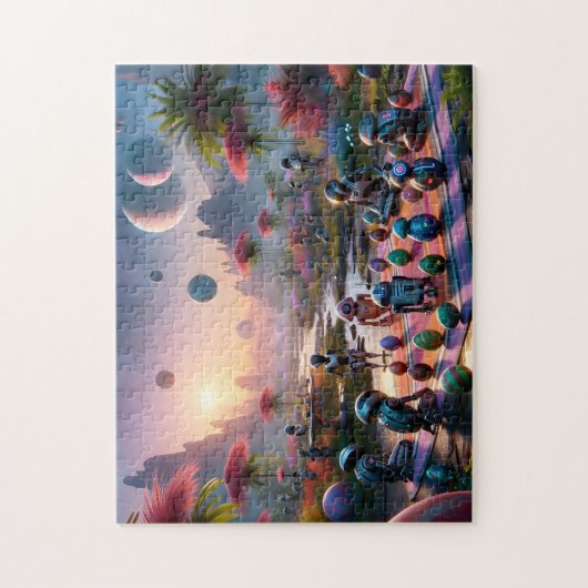 Droid Easter Celebration Sci-Fi for Space Lovers ジグソーパズル (縦)