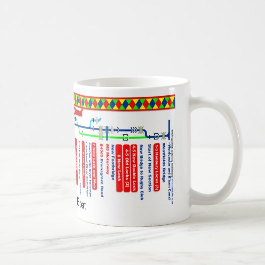 Droitwich運河のルートマップ マグカップ (右)