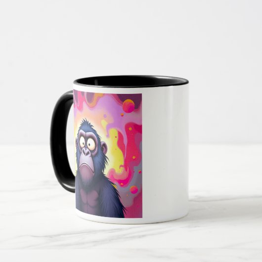 Drôle de gorille avec sa tête bizarre. マグカップ (正面左)