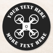 Droneパイロット四カスタム角飲み物用コースター ラウンドペーパーコースター (正面)