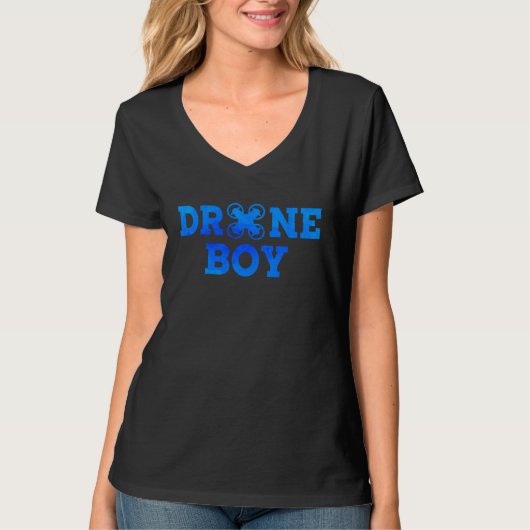 Drone Boy Graphic Drone Flying Drone Pilot Quadcop Tシャツ (正面)