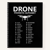 Drone Phonetic Alphabet – Black Graph Notebook ノートブック (正面)