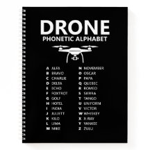 Drone Phonetic Alphabet – Black Graph Notebook