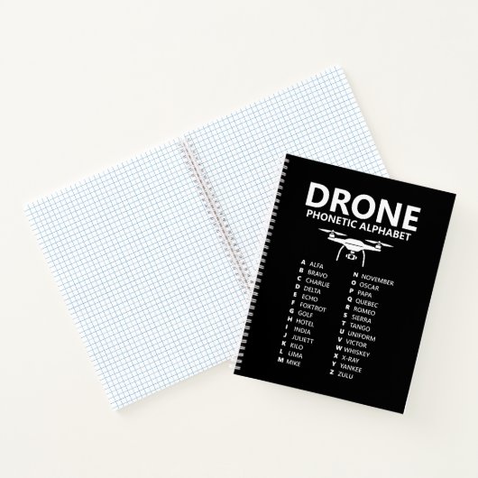 Drone Phonetic Alphabet – Black Graph Notebook ノートブック (内部)