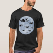 Drone Pilot Drones Swarm Drone Shoal Moon Tシャツ (正面)