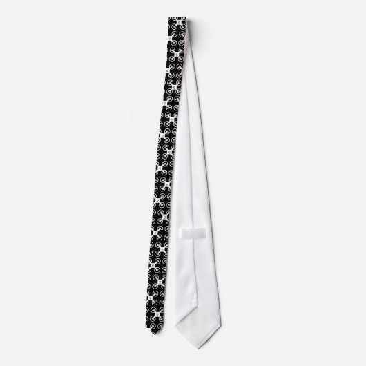 Drone pilot neck tie | Black and white ネクタイ (裏面)
