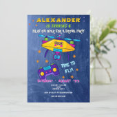 Drone Pilot RC Racing Cute Kawaii Kids Birthday 招待状 (スタンド正面)