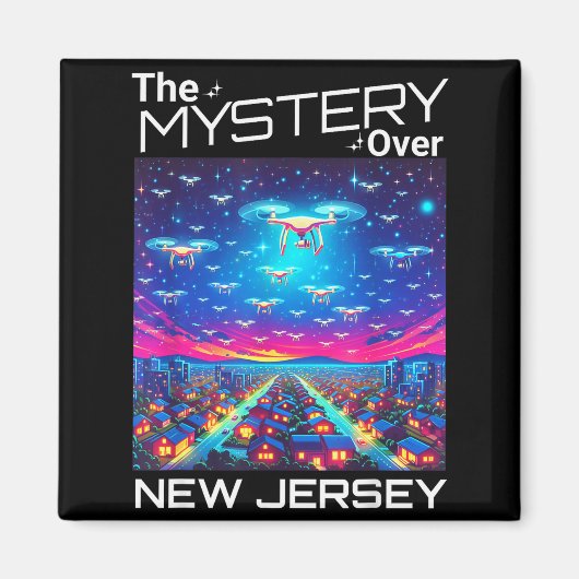 Drones New Jersey The Mystery Over New Jersey Funn マグネット (正面)