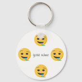 Drool絵文字顔と「Your Name Here」 キーホルダー (正面)