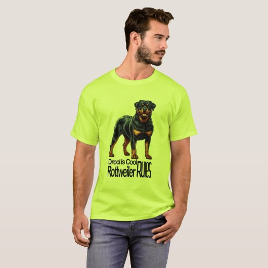 Drool Is Cool – Rottweiler Rules Tシャツ (正面フル)
