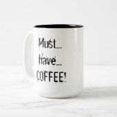 Droolyの顔文字の"コーヒー"マグ ツートーンマグカップ (正面左)