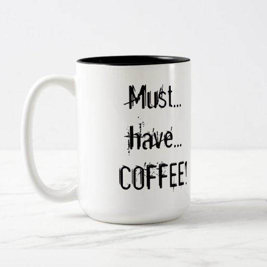 Droolyの顔文字の"コーヒー"マグ ツートーンマグカップ (左)