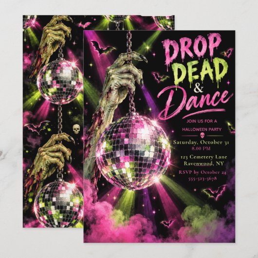Drop Dead & Dance ハロウィンパーティー 招待状 (正面/裏面)