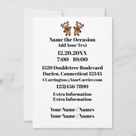 DROP INバージョン2いいえカクテルクリスマス招待状 招待状 (裏面)